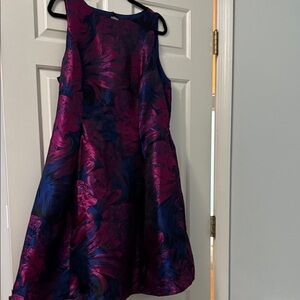 Elegant  Dress in magenta and  navy